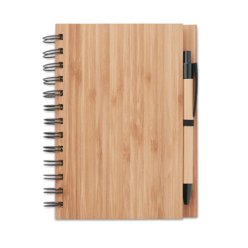 Image of Promotional Eco Bamboo Pen And Notebook With Recycled Paper