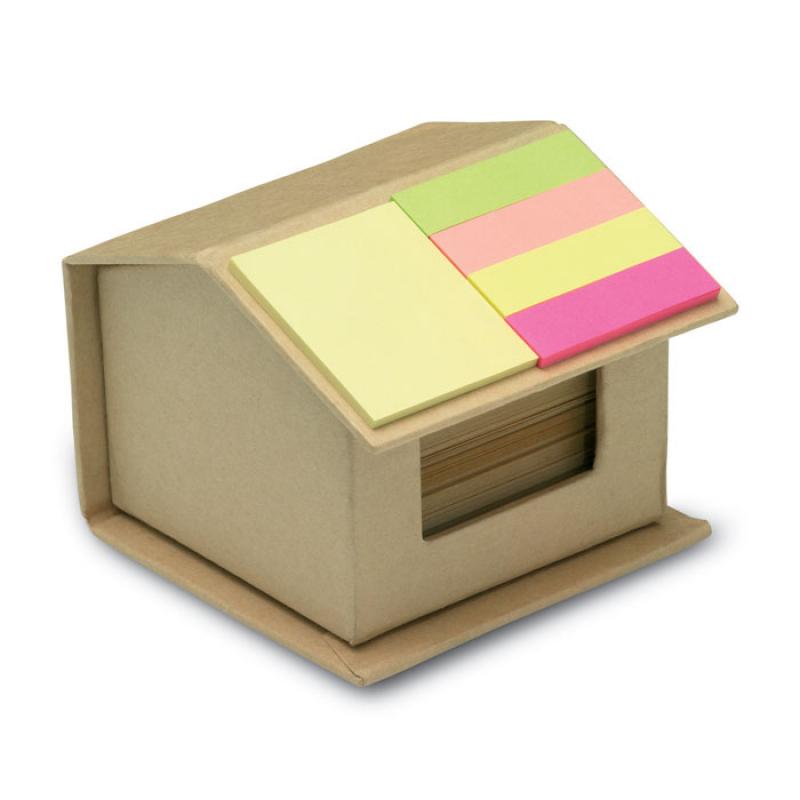Image of Promotional Eco Recycled House Shaped Memo Pad With Sticky Notes