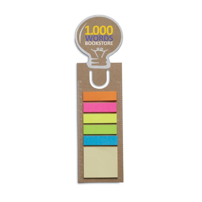 Image of Promotional Eco Light Bulb Shaped Bookmark With Sticky Notes