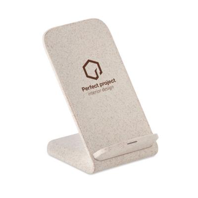 Image of Promotional Eco Wheat Straw Wireless Phone Charging Stand