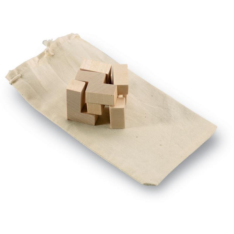 Image of Promotional Eco Wooden Puzzle In Cotton Pouch