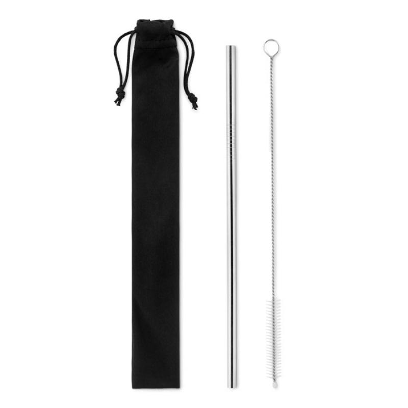 Image of Promotional Eco Stainless Steel Straw With Gift Pouch