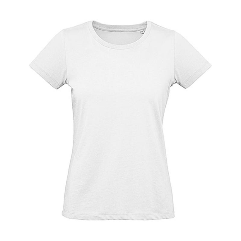 Image of Promotional Ladies White Organic Cotton T Shirt With Crew Neck  