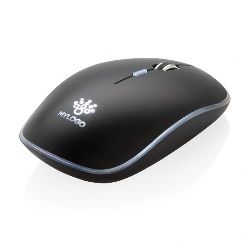 Image of Promotional Wireless Mouse With Light Up Logo Branding
