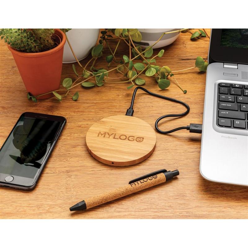 Image of Promotional Bamboo Wireless Desk Charger