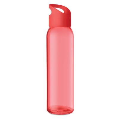 Image of Branded Praga Glass Water Bottle Red 470ml