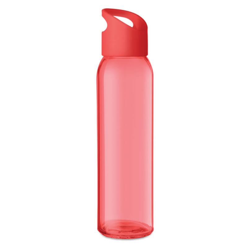 Image of Branded Praga Glass Water Bottle Red 470ml