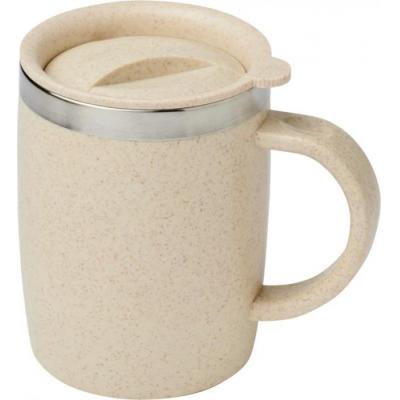 Image of Promotional Eco Wheat Straw Insulated Coffee Mug With Lid