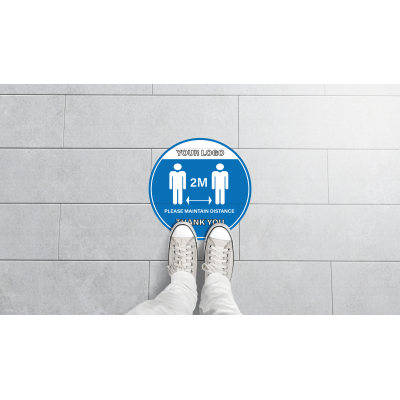 Image of PPE Stay 2 Meters Away Social Distancing Floor Sign UK Made