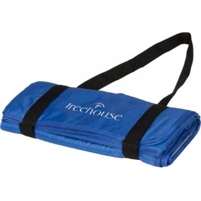 Image of Promotional Blue Picnic Blanket With Shoulder Strap