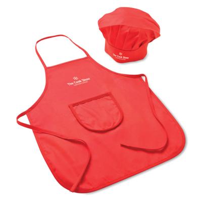 Image of Promotional Kids Cooking Apron And Chefs Hat Printed With Your Company Branding