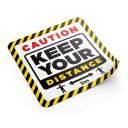 Image of PPE Caution Keep Your Distance 2M Square Floor Sticker