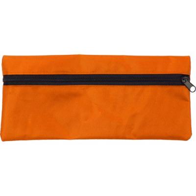 Image of Printed Nylon Pencil Case With Zipper Orange