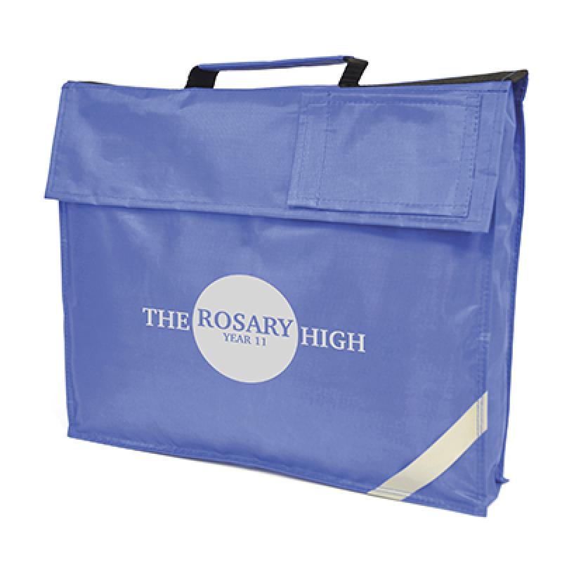 Image of Printed School Book Bag With Reflective Strip Blue