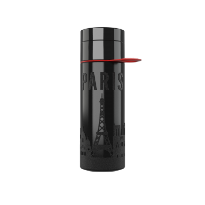 Image of Branded Eco Join The Pipe City Water Bottle PARIS Black
