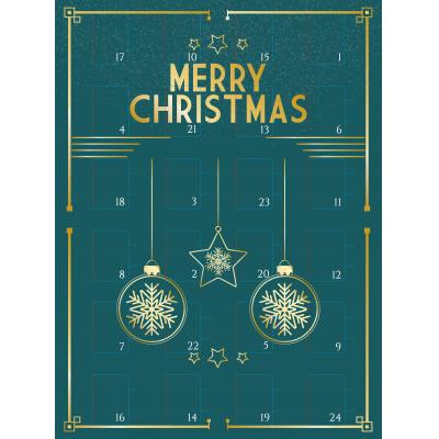 Image of Promotional Traditional Chocolate Advent Calendar Pre Designed - Christmas Star