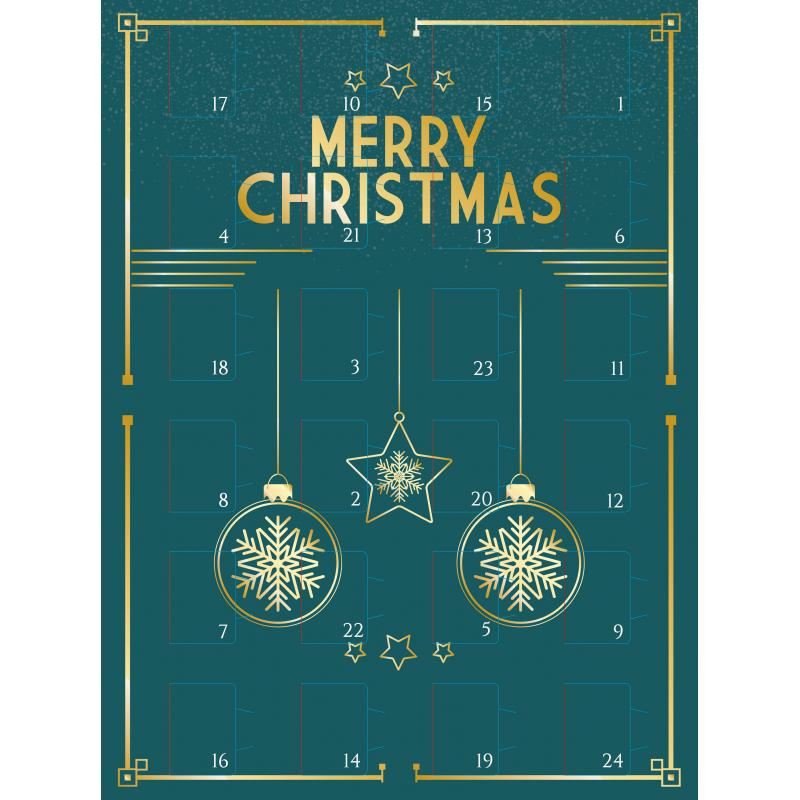Image of Promotional Traditional Chocolate Advent Calendar Pre Designed - Christmas Star