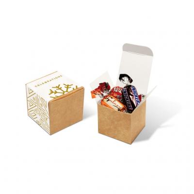 Image of Promotional Eco Kraft Christmas Gift Box Filled With Chocolate Celebrations