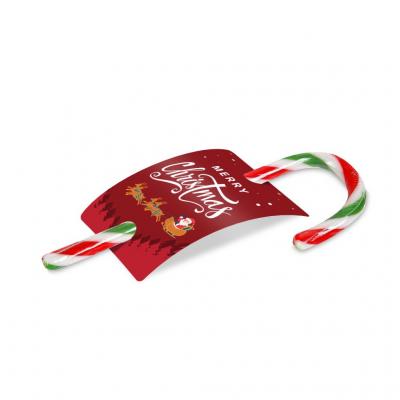 Image of Promotional Christmas Candy Cane With Full Colour Printed Card