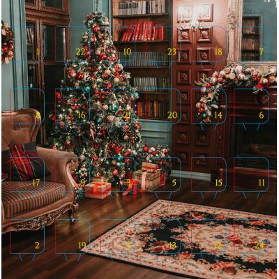 Image of Promotional Desk Top Chocolate Advent Calendar 2022 Pre Designed - Cosy Christmas