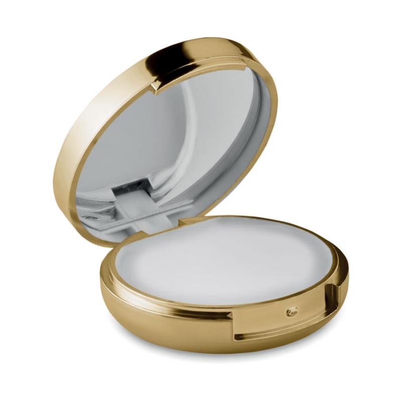 Image of Promotional Lip Balm And Mirror In Metallic Compact Dermatologically Tested