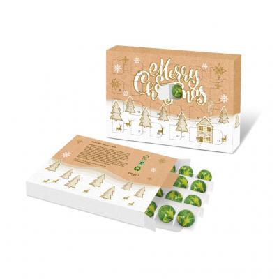 Image of Promotional Eco Christmas Advent Calendar Filled With Chocolate Sprouts