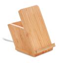 Image of Promotional Bamboo Wireless Charger With Pen Holder