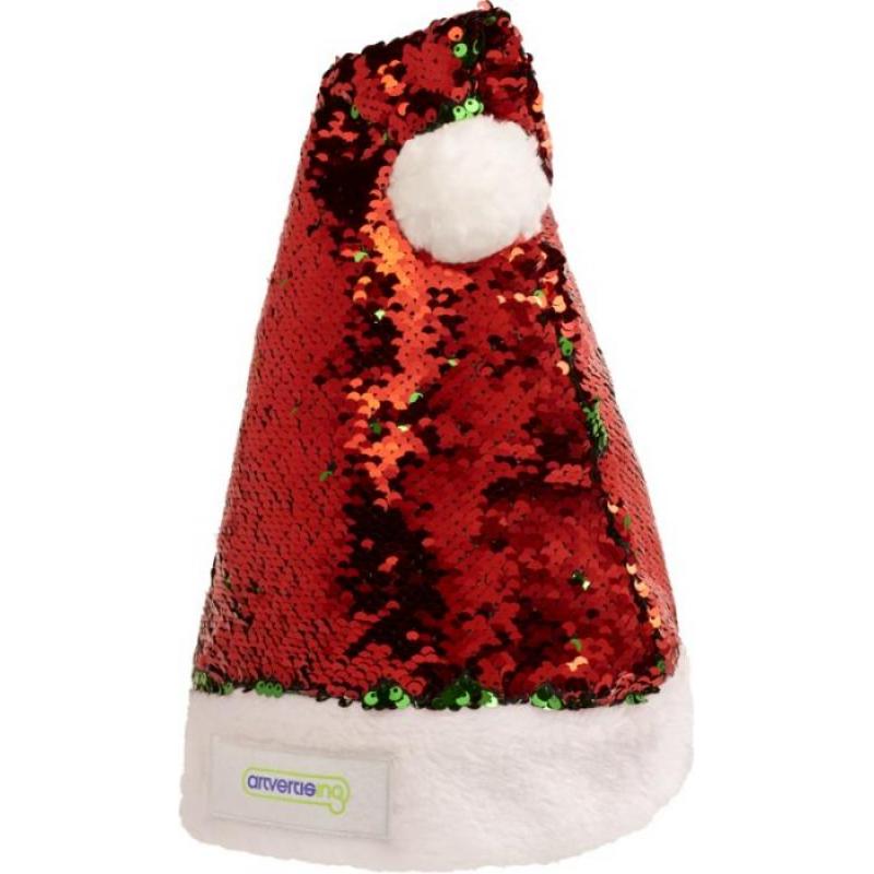 Image of Promotional Santa Hat With Red And Green Sequins