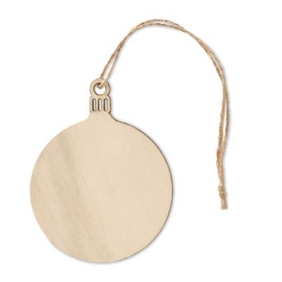 Image of Promotional Wooden Bauble Christmas Tree Hanging Decoration