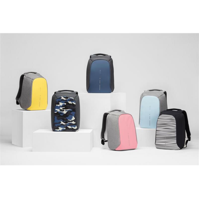 Image of Printed Bobby Compact Anti-Theft Backpack. Available In Green, Blue, Light Blue, Black And Pink