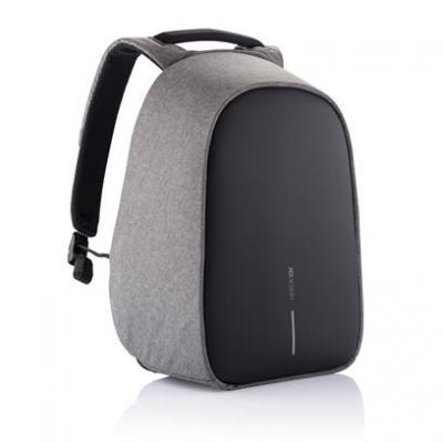 Image of Promotional Eco Recycled Bobby Hero XL Anti-theft Backpack. Grey and Black Branded Backpack