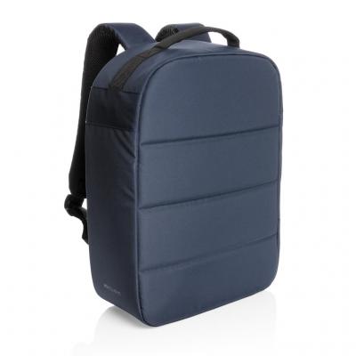 Image of Promotional Eco Impact AWARE™ RPET Anti-Theft 15.6" Laptop Backpack Navy Blue