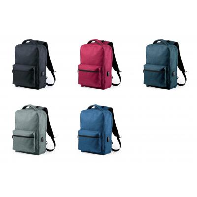 Image of Promotional Anti-Theft Backpack. Resistant Polyester Branded Bag