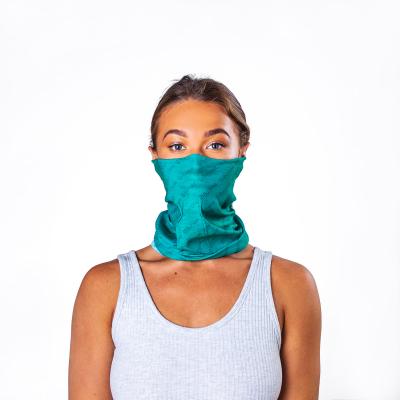 Image of Express Printed Bumpaa Snood Face Covering With Antiviral Technology Teal Branded With Your Company Logo