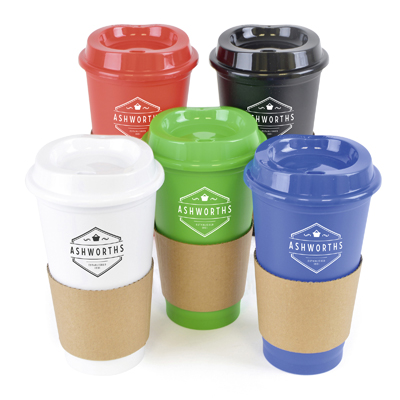Image of Promotional Take Out Coffee Mug With Lid 500ml Express Printed
