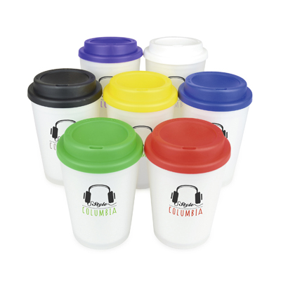 Image of Express Printed Frosted Take Out Coffee Mug With Lid