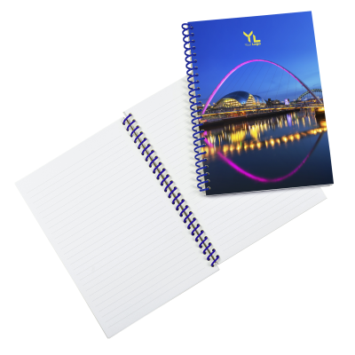 Image of Branded Eco Notebooks A4 & A5 With Your Bespoke Design Royal Blue Spiral