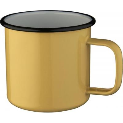 Image of Printed Enamel Mug Retro Style Camping Mug  Cream