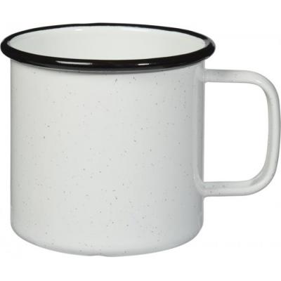 Image of Branded Enamel Mug Retro Style Camping Mug White And Black