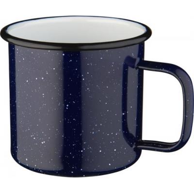 Image of Promotional Enamel Mug Retro Style Camping Mug Blue And White