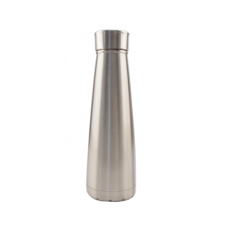 Image of Printed Reusable Vacuum Bottle Double Walled Insulated Travel Bottle Silver