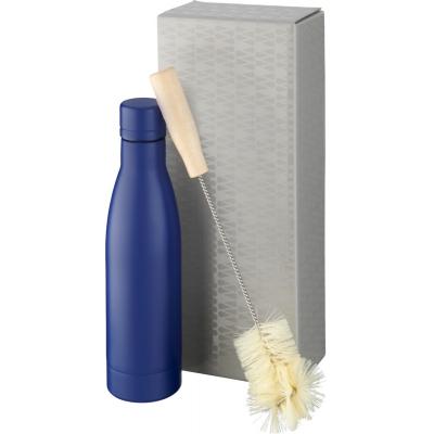 Image of Promotional Vasa Reusable Insulated Bottle With Cleaning Brush Blue