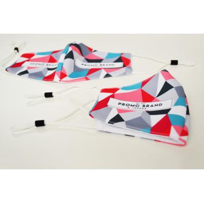 Image of Promotional Double Layer Reusable Face Mask Adjustable With All Over Full Colour Print
