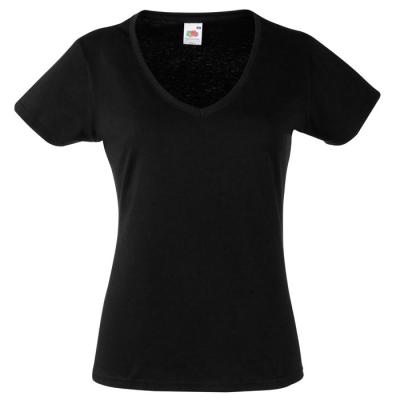 Image of Promotional Ladies Cotton T Shirt With V Neck And Short Sleeves