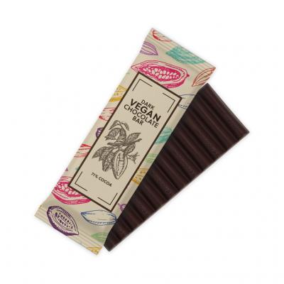 Image of Printed Vegan Bar Of Chocolate Made From Sustainable Cocoa Beans 60g