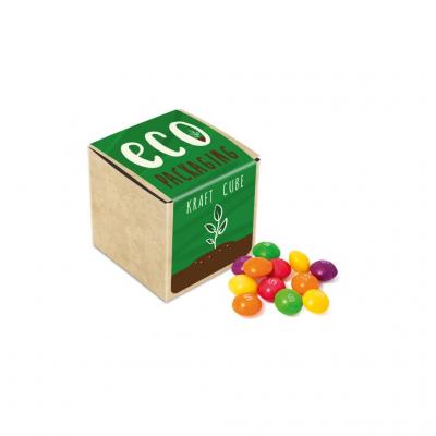 Image of Promotional Vegan Skittles Sweets Presented In A Eco Gift Cube Box