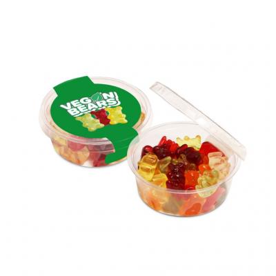 Image of Promotional Vegan Gummy Bear Shaped Sweets Present In A Eco Plant Based Gift Pot
