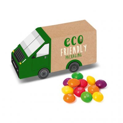 Image of Promotional Eco Van Shaped Gift Box Filled With Vegan Sweets