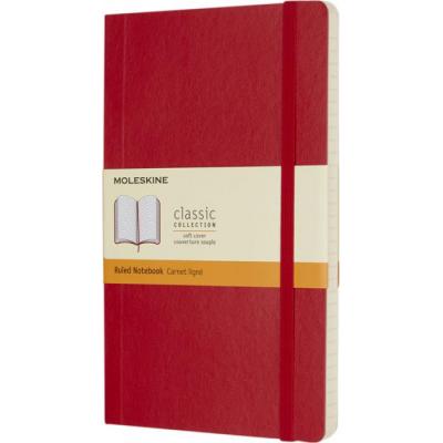 Image of Branded Moleskine Classic Large Notebook Soft Cover Ruled Pages Scarlet Red