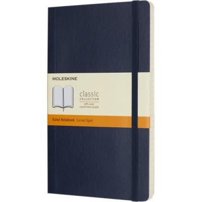Image of Promotional Moleskine Classic Large Notebook Soft Cover Ruled Pages Sapphire Blue